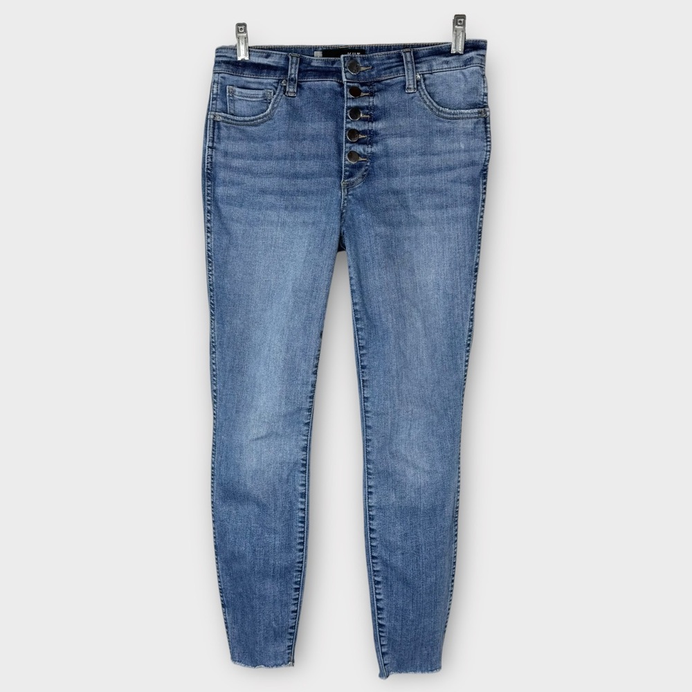 Kut From The Kloth Connie High Rise Fab Ab Ankle Skinny Jeans 4 Button Fly Blue